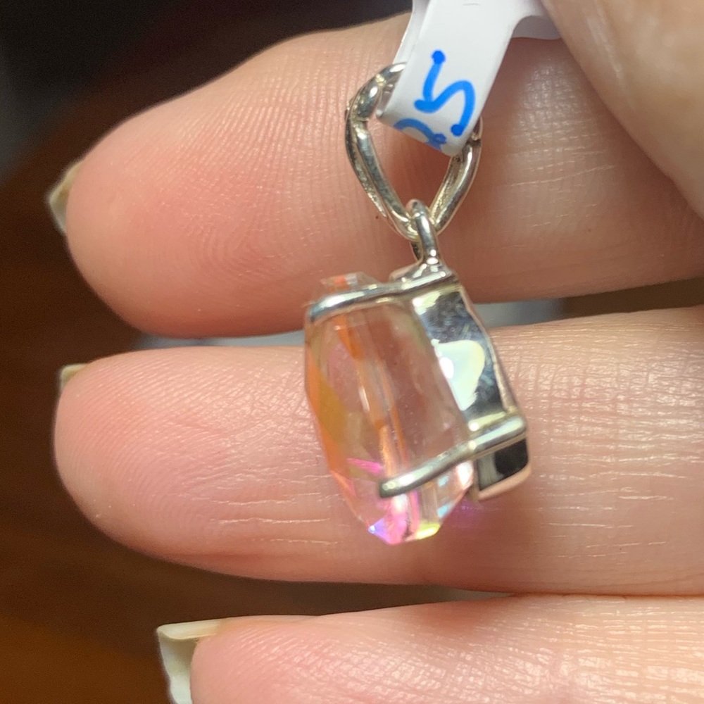 Solid Sterling Multifaceted Moon Glow Mystic Topaz - image 4